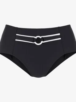 Bas de maillot de bain taille haute avec détails contrastés et décoratifs