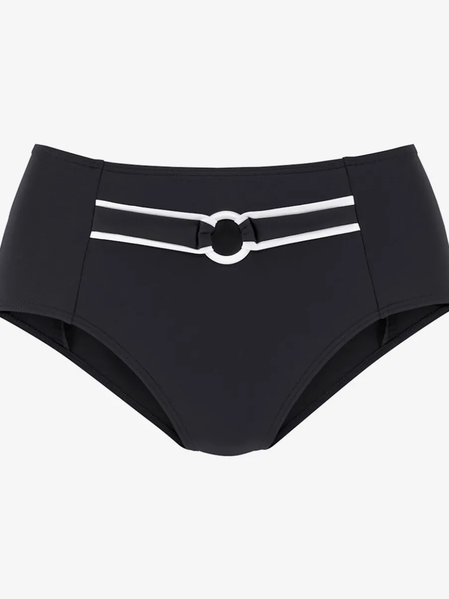 Bas de maillot de bain taille haute avec détails contrastés et décoratifs