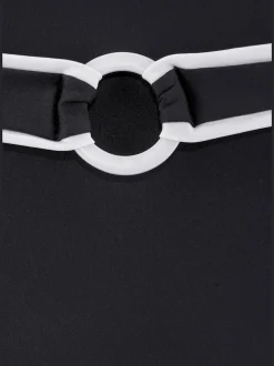 Bas de maillot de bain taille haute avec détails contrastés et décoratifs