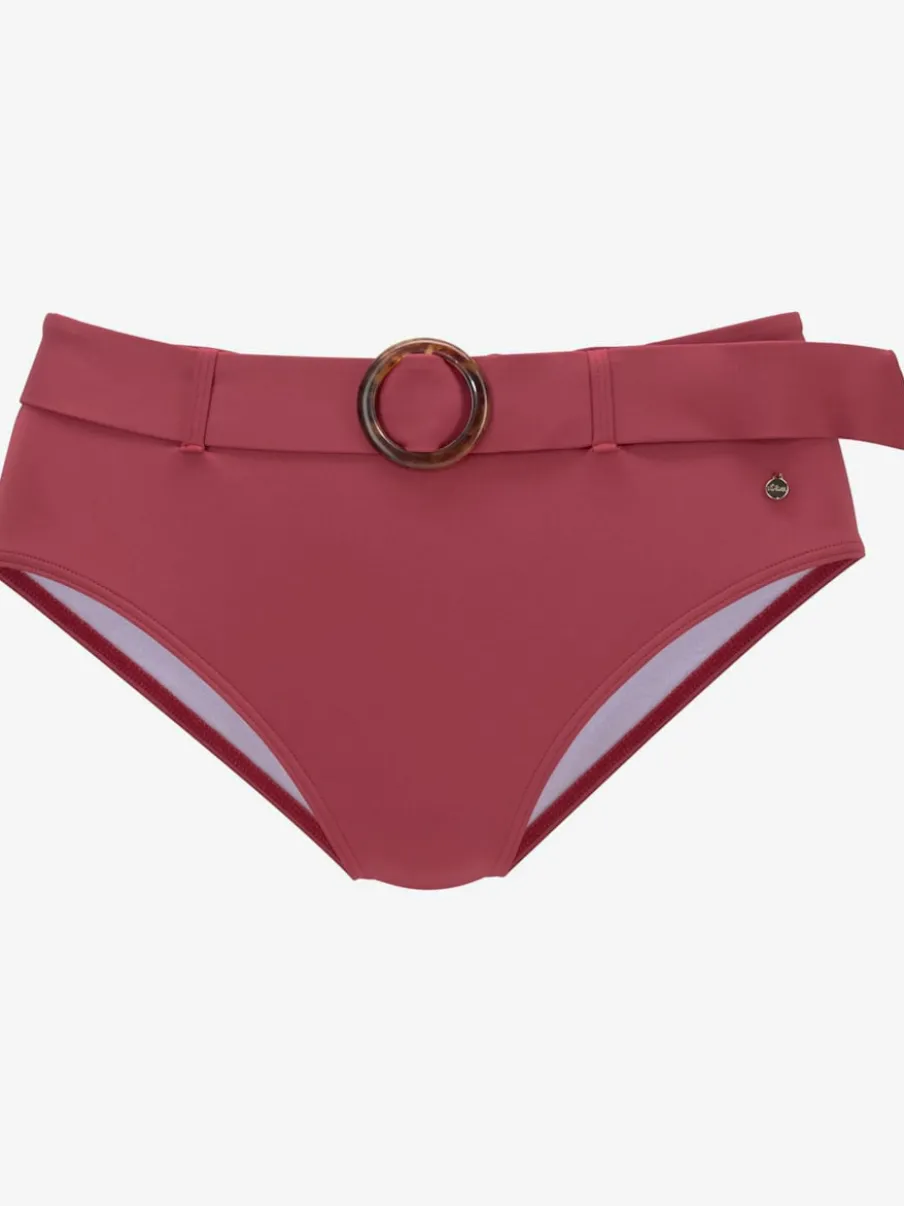 Bas de maillot de bain taille haute avec ceinture amovible et anneau