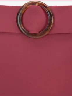 Bas de maillot de bain taille haute avec ceinture amovible et anneau