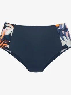 Bas de maillot de bain taille haute avec empiècements imprimés sur les côtés
