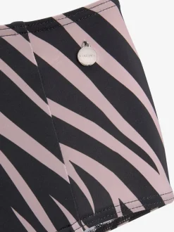 Bas de maillot de bain taille haute avec imprimé zébré en microfibre douce