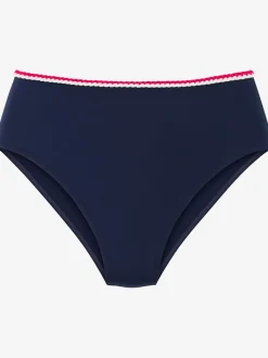 Bas de maillot de bain à taille haute avec cordons et empiècements recyclés