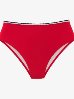 Bas de maillot de bain à taille haute avec cordons et empiècements recyclés