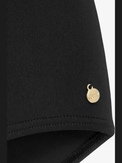 Bas de maillot de bain taille haute à bord découpé au laser en microfibre douce