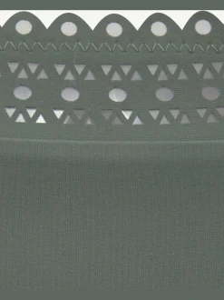 Bas de maillot de bain taille haute à bord découpé au laser en microfibre douce