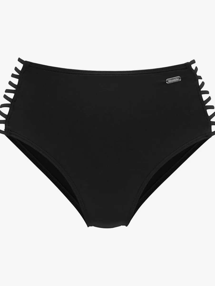 Bas de maillot de bain taille haute à bandes croisées sur les côtés