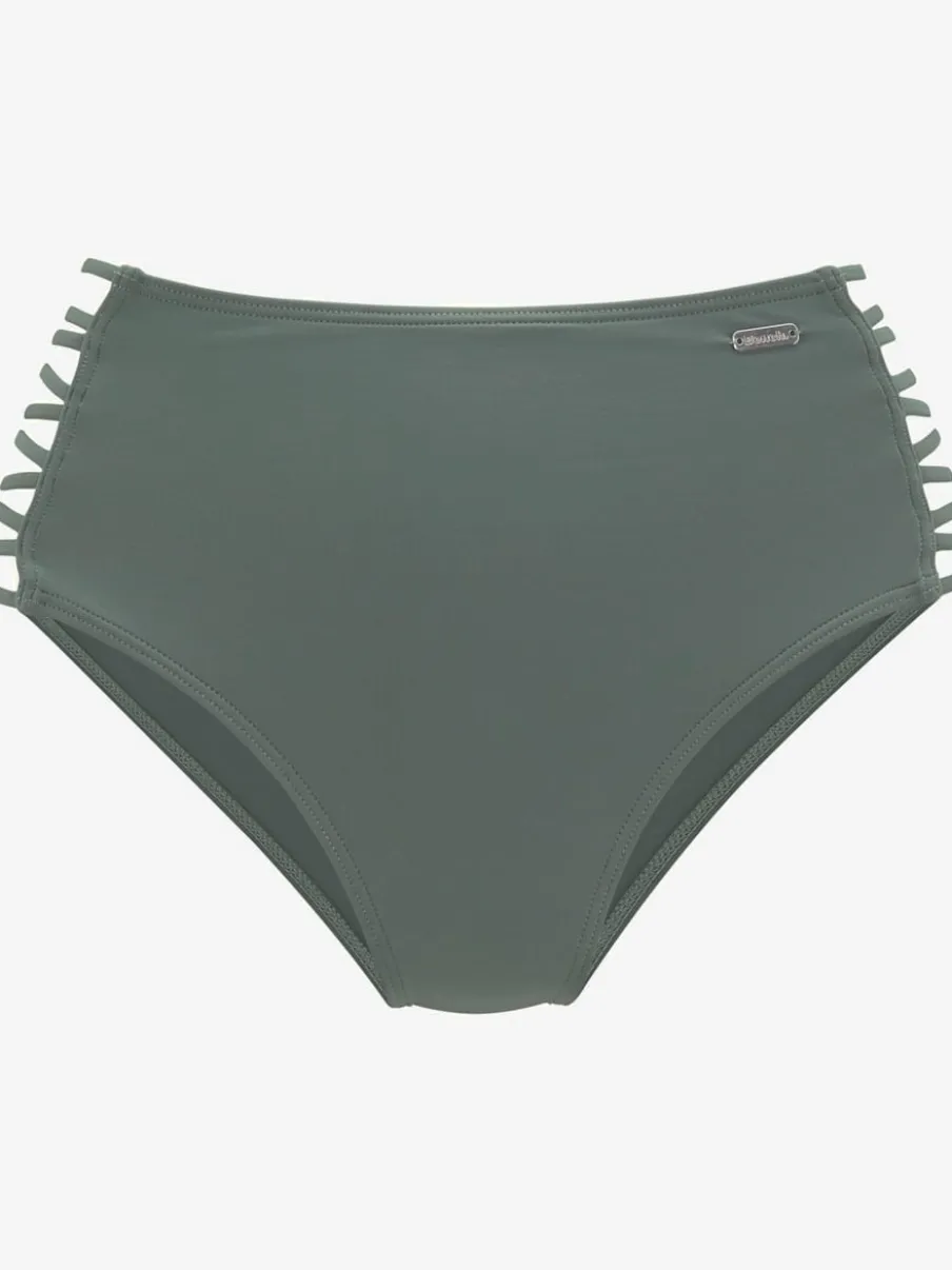 Bas de maillot de bain taille haute à bandes croisées sur les côtés