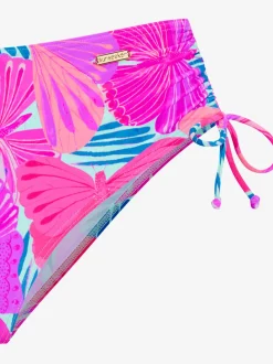 Bas de maillot de bain taille haute avec motif tropical et réglable