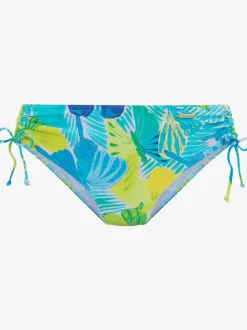 Bas de maillot de bain taille haute avec motif tropical et réglable
