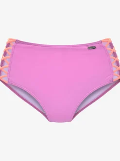 Bas de maillot de bain taille haute avec bandes croisées et finition douce