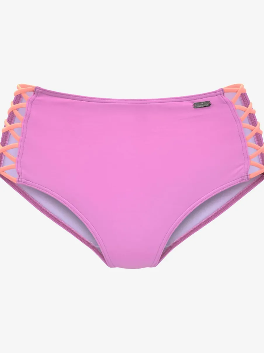 Bas de maillot de bain taille haute avec bandes croisées et finition douce