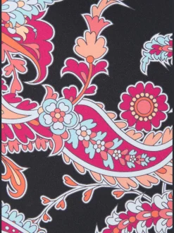 Bas de maillot de bain taille haute à motifs avec boucle décorative