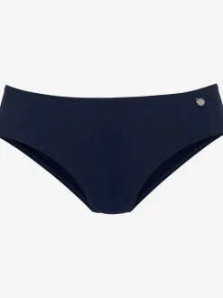 Bas de maillot de bain taille haute avec motif uni et maintien renforcé