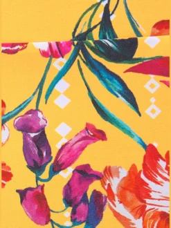 Bas de maillot de bain taille haute à motifs floraux en microfibre douce