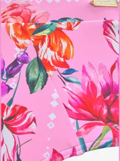 Bas de maillot de bain taille haute à motifs floraux en microfibre douce