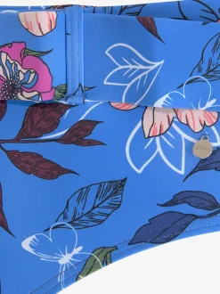Bas de maillot de bain taille haute à imprimé floral avec ceinture décorative