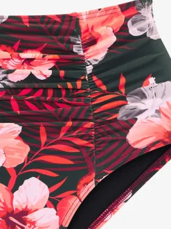 Bas de maillot de bain taille haute avec fronces et empiècements gainants