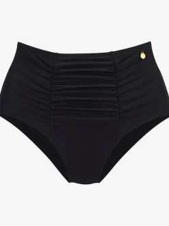 Bas de maillot de bain taille haute en fronces gainantes