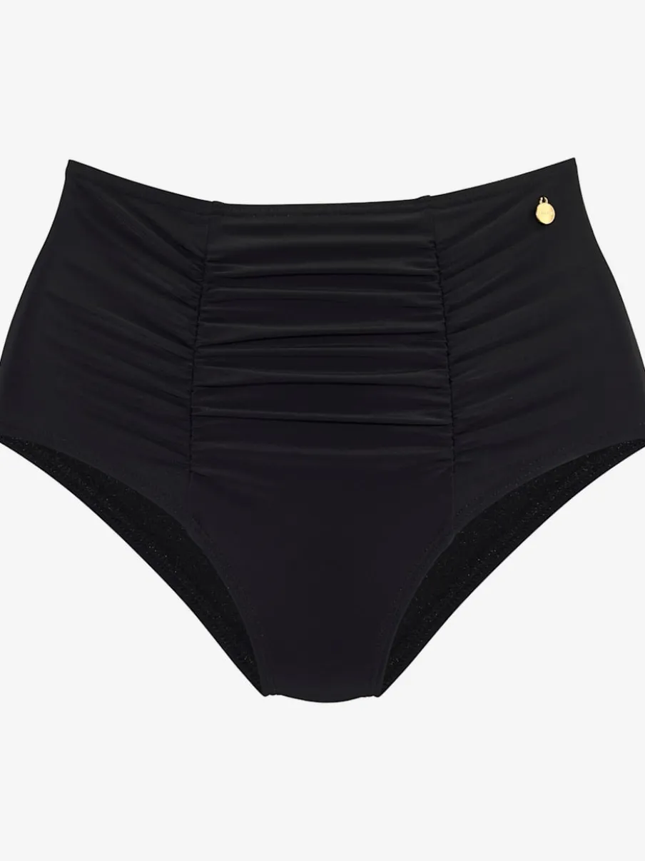 Bas de maillot de bain taille haute en fronces gainantes