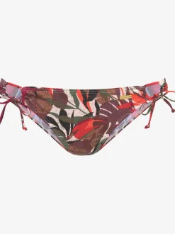 Bas de maillot de bain tropical à nouer sur le côté en polyamide recyclé