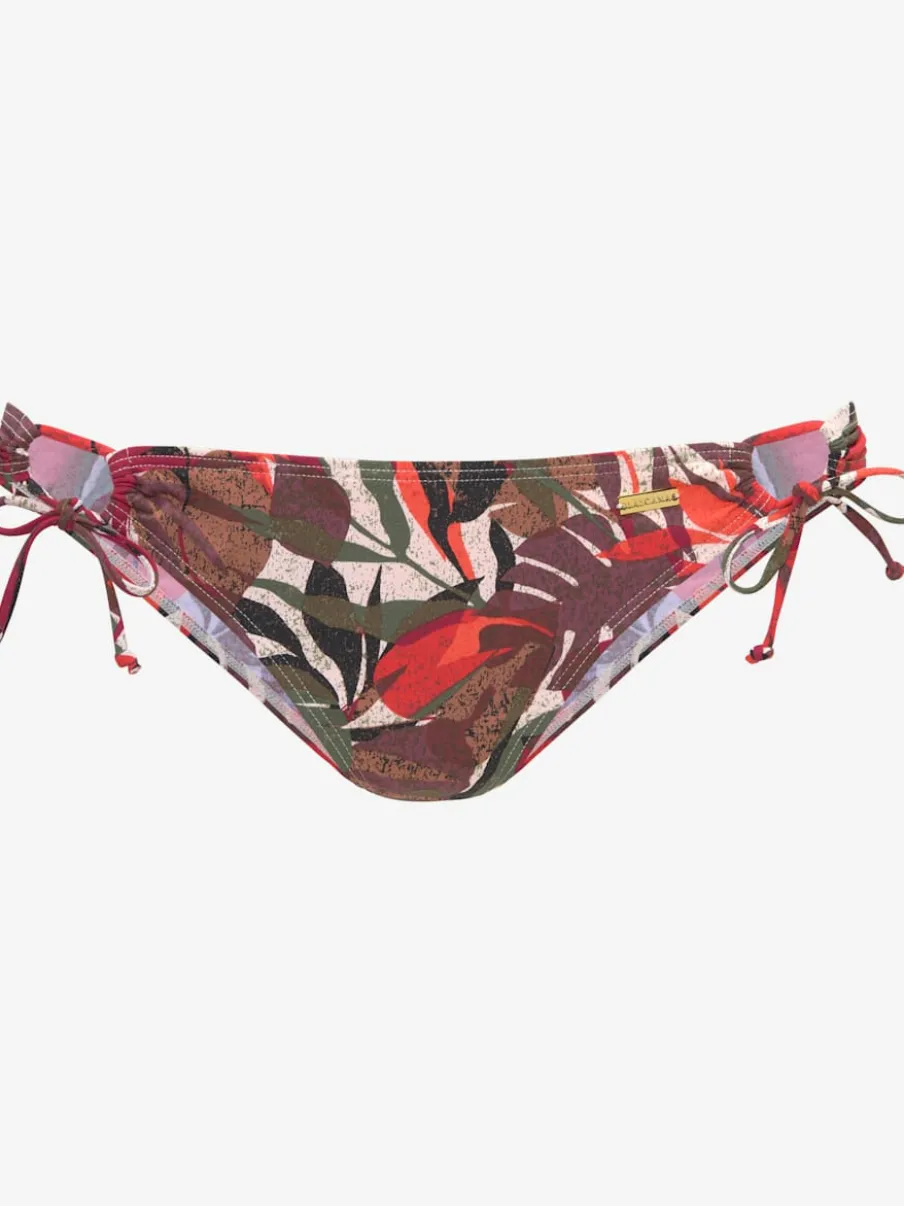 Bas de maillot de bain tropical à nouer sur le côté en polyamide recyclé
