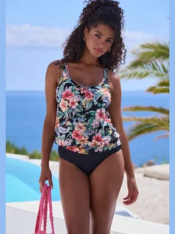 Bas de maillot de bain uni avec coupe classique en polyamide recyclé