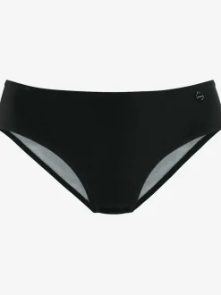 Bas de maillot de bain uni avec couture latérale large et doublure