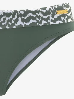 Bas de maillot de bain uni avec ceinture imprimée en polyamide recyclé