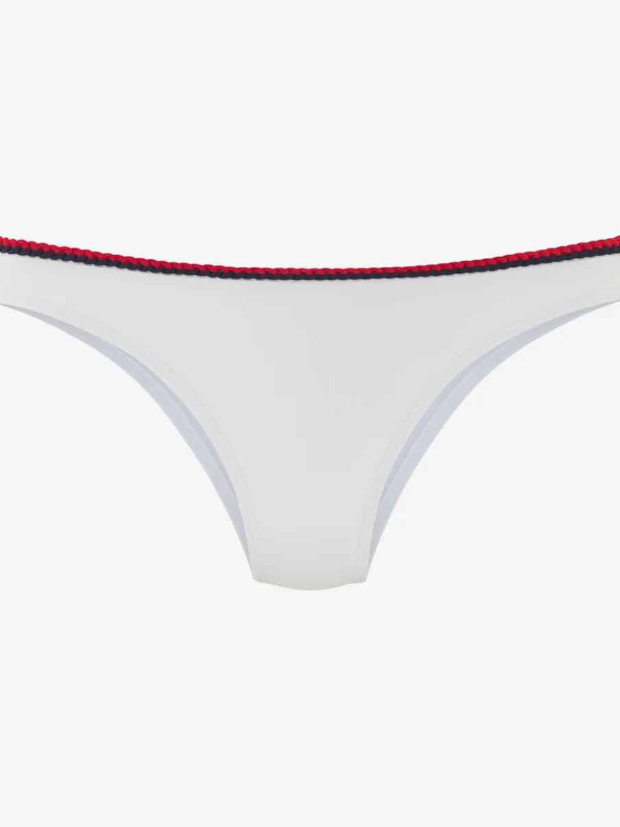 Bas de maillot de bain uni à cordons en polyamide recyclé