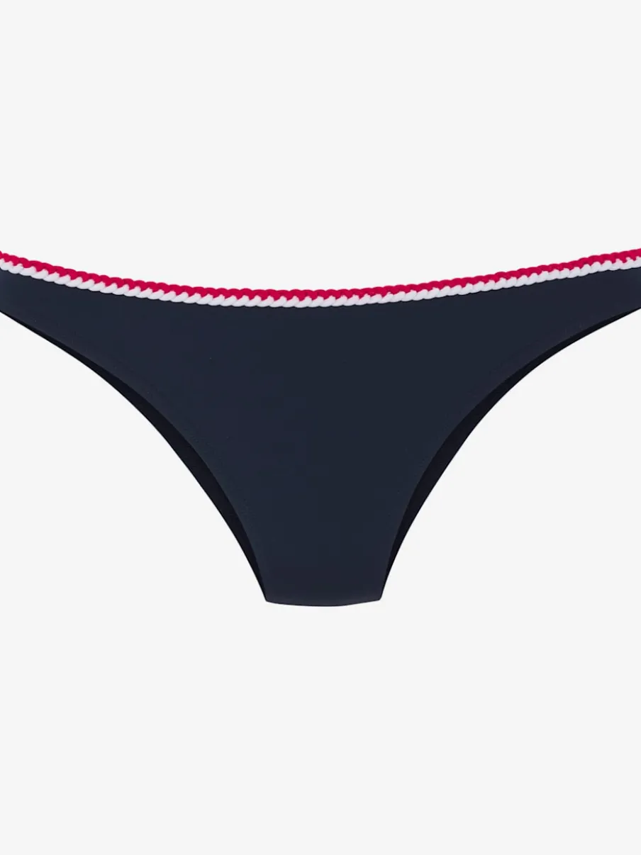 Bas de maillot de bain uni à cordons en polyamide recyclé
