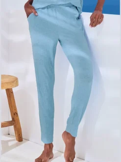 Bas de pyjama pantalon de nuit en matière côtelée douce