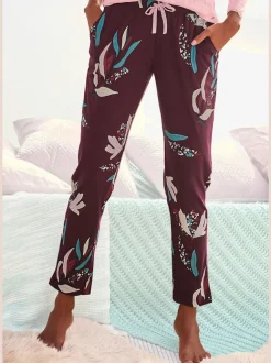 Bas de pyjama pantalon de nuit élégant avec motif sur toute la surface