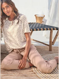 Bas de pyjama pantalon de pyjama avec poches fendues