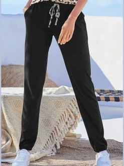 Bas de pyjama pantalon de pyjama avec poches fendues