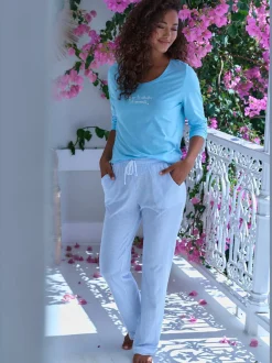 Bas de pyjama pantalon de pyjama s.oliver avec passepoils contrastés