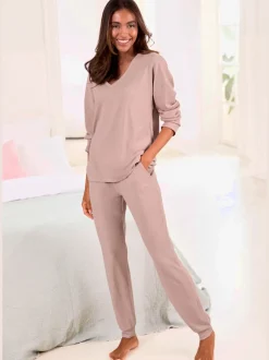 Bas de pyjama pantalon en tricot côtelé