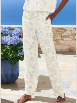 Bas de pyjama pantalon tissé ample