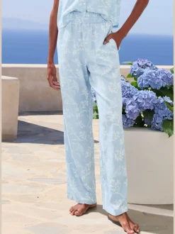 Bas de pyjama pantalon tissé ample