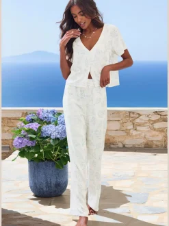 Bas de pyjama pantalon tissé ample