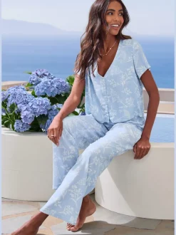 Bas de pyjama pantalon tissé ample