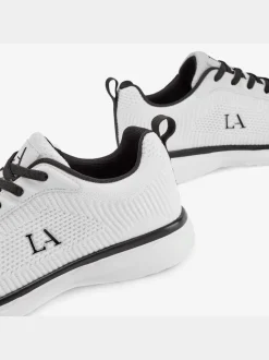 Baskets chaussures en textile, chaussures en tissu avec détails contrastés pour un look raffiné