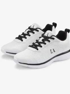 Baskets chaussures en textile, chaussures en tissu avec détails contrastés pour un look raffiné