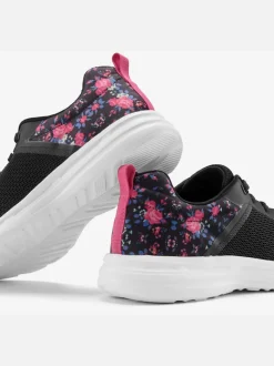 Baskets chaussures en textile, chaussures en tissu avec imprimé floral tendance et élégant
