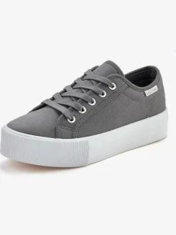 Baskets chaussures en textile, chaussures en tissu avec semelle compensée tendance