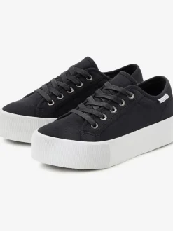 Baskets chaussures en textile, chaussures en tissu avec semelle compensée tendance