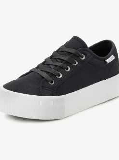 Baskets chaussures en textile, chaussures en tissu avec semelle compensée tendance
