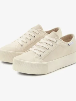 Baskets chaussures en textile, chaussures en tissu avec semelle compensée tendance