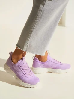 Baskets chaussures en textile, chaussures en tissu avec semelle chunky tendance